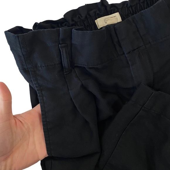 ⭐️ SOLD ⭐️ LOFT Black Linen Blend Paperbag Pants Size XS Petite Cropped Business - Picture 8 of 11